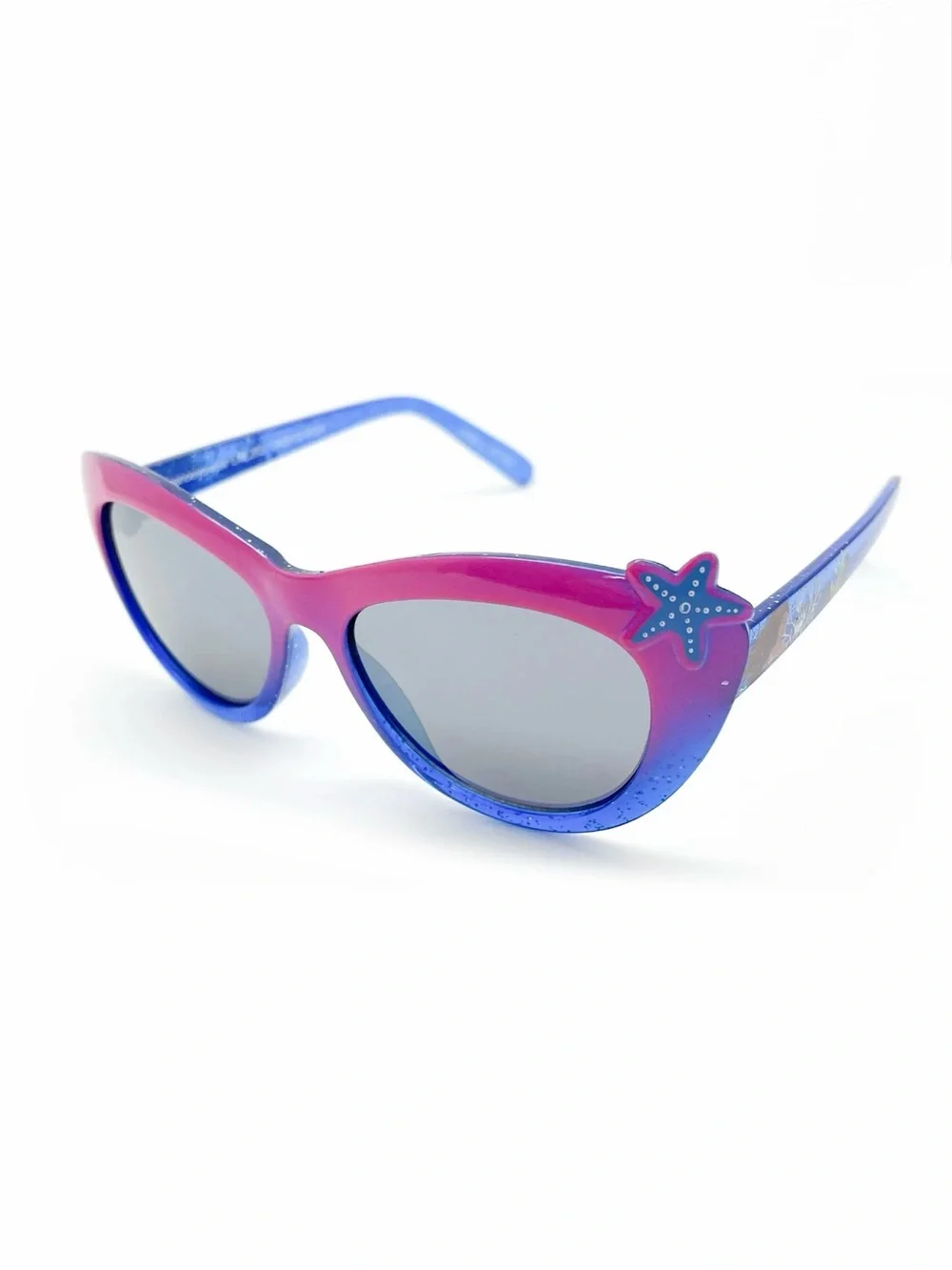 The Little Mermaid Sunglasses, Pink with Purple Starfish - 100% UV Protection